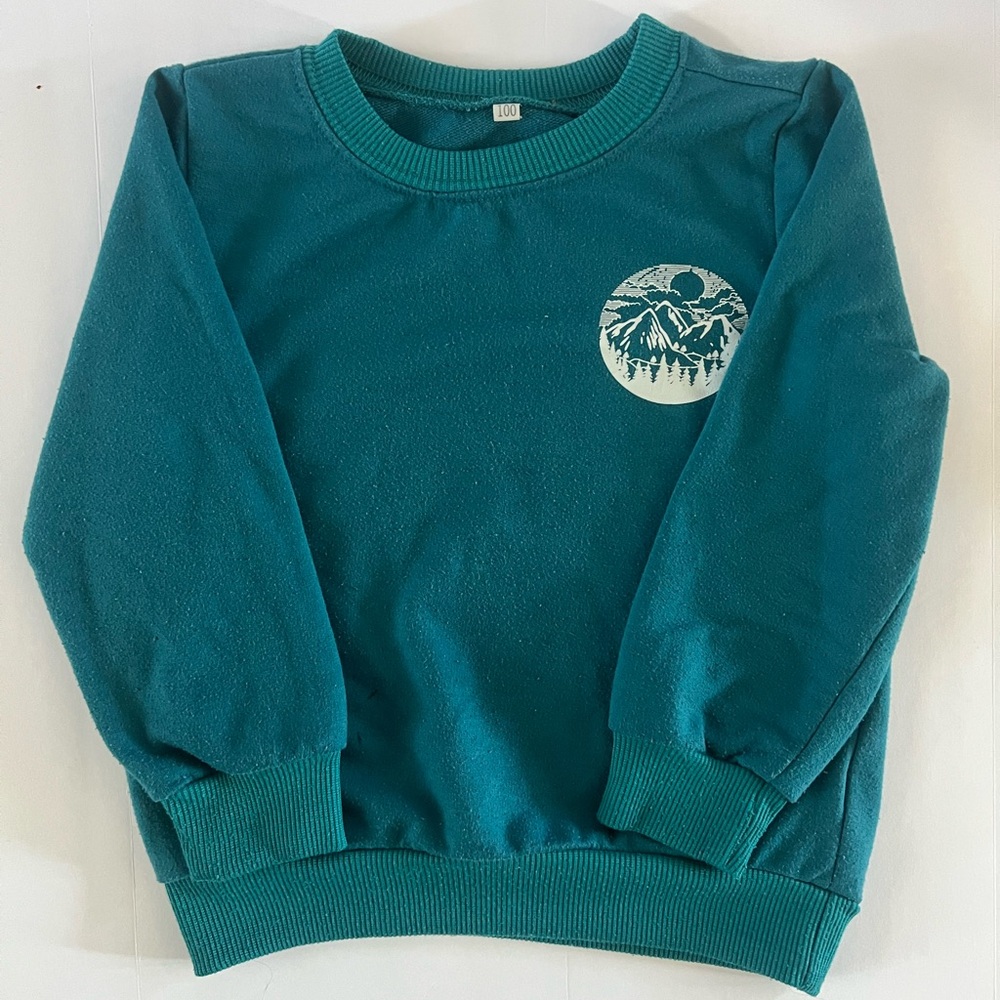SHEIN Teal Sweatshirt with Scenic Print
